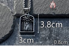 画像14: Antique Jewelry ダークな十字架と死神のネックレス、メンズ用、個性的なチタンスチール製ペンダント、ビンテージで欧米風のアクセサリー (14)