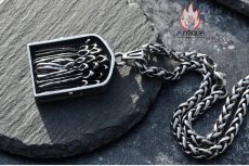 画像9: Antique Jewelry ダークな十字架と死神のネックレス、メンズ用、個性的なチタンスチール製ペンダント、ビンテージで欧米風のアクセサリー (9)