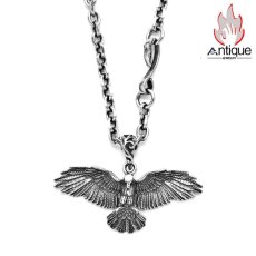 画像1: Antique Jewelry メンズアーティスティックネックレス/フェザーペンダント/文芸的/チタンスチール製/レトロなデザイン (1)