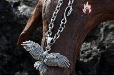画像14: Antique Jewelry メンズアーティスティックネックレス/フェザーペンダント/文芸的/チタンスチール製/レトロなデザイン (14)