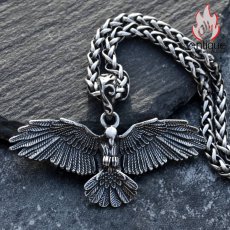 画像3: Antique Jewelry メンズアーティスティックネックレス/フェザーペンダント/文芸的/チタンスチール製/レトロなデザイン (3)