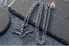 画像8: Antique Jewelry メンズアーティスティックネックレス/フェザーペンダント/文芸的/チタンスチール製/レトロなデザイン (8)