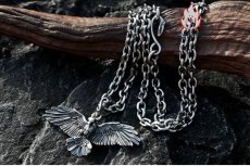 画像9: Antique Jewelry メンズアーティスティックネックレス/フェザーペンダント/文芸的/チタンスチール製/レトロなデザイン (9)