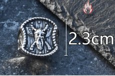 画像11: Antique Jewelry 北欧ビッグアックス 勇気ある戒指 男性用 アンティーク風個性的な指輪、万能に使えるチタンステンレススチール製のアクセサリー (11)