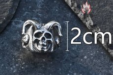 画像12: Antique Jewelry ダークな悪魔スカルリング 男性用 欧米風のチタンステンレススチール製指輪、個性的なアンティークデザインで万能にお使いいただけるアクセサリー (12)