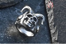 画像8: Antique Jewelry ダークな悪魔スカルリング 男性用 欧米風のチタンステンレススチール製指輪、個性的なアンティークデザインで万能にお使いいただけるアクセサリー (8)