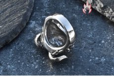 画像9: Antique Jewelry ダークな悪魔スカルリング 男性用 欧米風のチタンステンレススチール製指輪、個性的なアンティークデザインで万能にお使いいただけるアクセサリー (9)