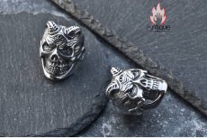 画像11: Antique Jewelry ダークな悪魔神の目スカルリング 男性用 個性的なチタンステンレススチール製指輪、欧米風のスタイルに合わせておしゃれを楽しめるアクセサリー (11)