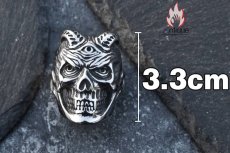 画像12: Antique Jewelry ダークな悪魔神の目スカルリング 男性用 個性的なチタンステンレススチール製指輪、欧米風のスタイルに合わせておしゃれを楽しめるアクセサリー (12)