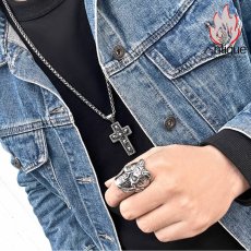 画像6: Antique Jewelry ダークな悪魔神の目スカルリング 男性用 個性的なチタンステンレススチール製指輪、欧米風のスタイルに合わせておしゃれを楽しめるアクセサリー (6)