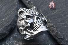 画像7: Antique Jewelry ダークな悪魔神の目スカルリング 男性用 個性的なチタンステンレススチール製指輪、欧米風のスタイルに合わせておしゃれを楽しめるアクセサリー (7)