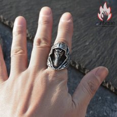 画像7: Antique Jewelry 個性的なグリムリーパーカラスリング 男性用 暗黒系ビンテージなチタンステンレススチール指輪、欧米風パンクアクセサリー (7)