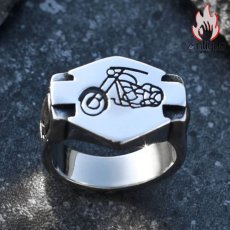 画像4: Antique Jewelry スカルバイクリング 男性用 ヒップホップ風個性的なオートバイ指輪、チタンステンレススチール製、欧米風鬼ヘッドモーターサイクルアクセサリー (4)