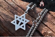 画像9: Antique Jewelry ヒップホップ個性的な十字架と六芒星ネックレス メンズ 嘻哈風レトロチタン鋼ペンダント INSスタイルネックレス (9)