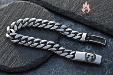 画像10: Antique Jewelry 香水スカルブレスレット メンズ チタン鋼バングル ユニークなレトロデザインの手飾り (10)