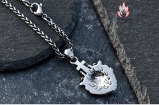 画像12: Antique Jewelry メンズネックレス クロス 王冠 スカル ペンダント チタンスチール製 レトロデザイン ヒップホップ 個性派 (12)