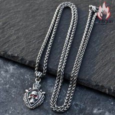 画像4: Antique Jewelry メンズネックレス クロス 王冠 スカル ペンダント チタンスチール製 レトロデザイン ヒップホップ 個性派 (4)