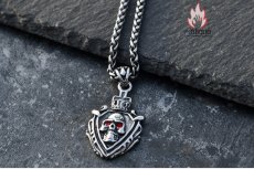 画像6: Antique Jewelry メンズネックレス クロス 王冠 スカル ペンダント チタンスチール製 レトロデザイン ヒップホップ 個性派 (6)