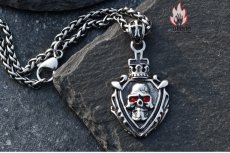 画像7: Antique Jewelry メンズネックレス クロス 王冠 スカル ペンダント チタンスチール製 レトロデザイン ヒップホップ 個性派 (7)