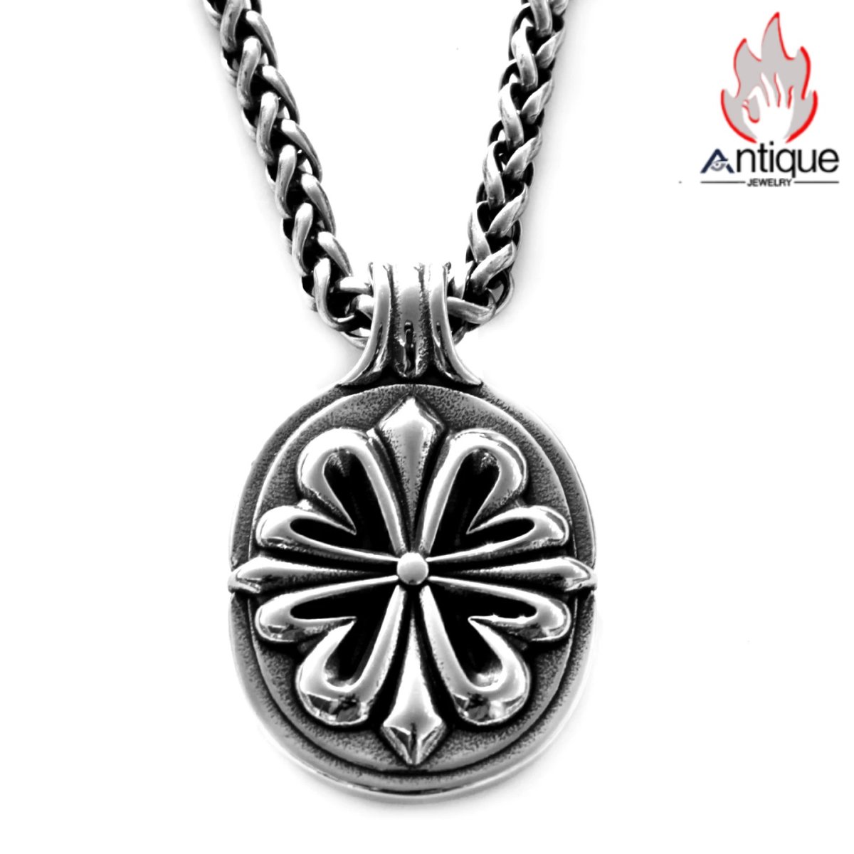 画像1: Antique Jewelry メンズ クロスネックレス ヒップホップ & 欧米風 チタンスチールペンダント レトロ 万能使い (1)