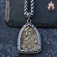 画像12: Antique Jewelry レトロな大聖者の蓮華のペンダント 男性用 西チベット風個性的な仏教徒のチタンスチールネックレス 百搭で毛糸の首かけにもピッタリなアクセサリー (12)