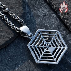 画像11: Antique Jewelry ダークスパイダーペンダント メンズ 个性的なチタンスチールのペンダント ビンテージニットチェーン (11)