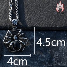 画像15: Antique Jewelry ダークスパイダーペンダント メンズ 个性的なチタンスチールのペンダント ビンテージニットチェーン (15)
