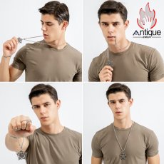 画像11: Antique Jewelry タングステンスチール ヴィンテージ舵輪ネックレス 男女兼用 ペンタグラムペンダント 学生向け贈り物 (11)