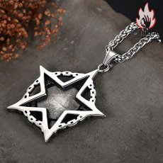 画像4: Antique Jewelry タングステンスチール ヴィンテージ舵輪ネックレス 男女兼用 ペンタグラムペンダント 学生向け贈り物 (4)