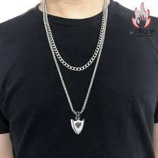 画像9: Antique Jewelry メ盾牌ネックレス チタン鋼 ヴァイキング コンパス 逆三角形ペンダント レトロ 学生向けアクセサリー (9)