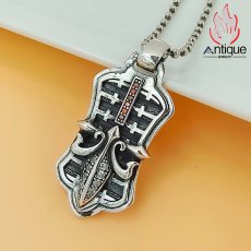 画像2: Antique Jewelry S925シルバー 舵ペンダント 男女兼用 パーソナリティアローキーネックレス ファッション (2)