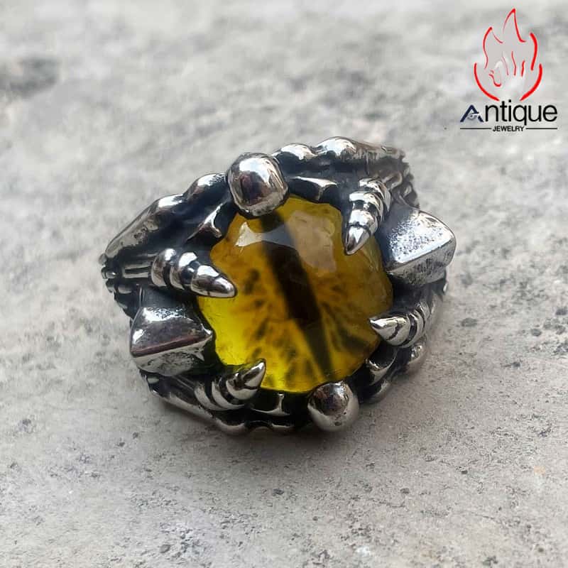 パンク風 スカルの目チタン鋼リング｜男女共用 個性的レトロ欧米風 存在感 MAX な指輪