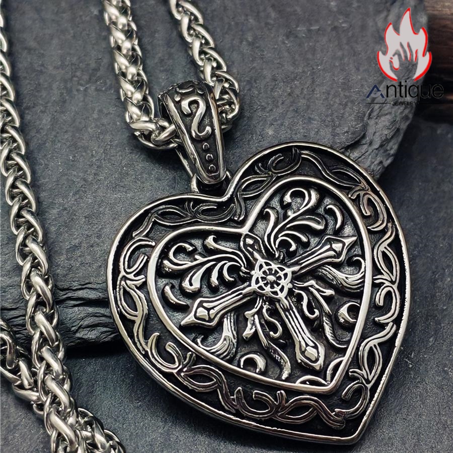 クロス光明の心ネックレス｜メンズレトロパンクスタイル 個性的なチタン鋼オリジナルペンダント