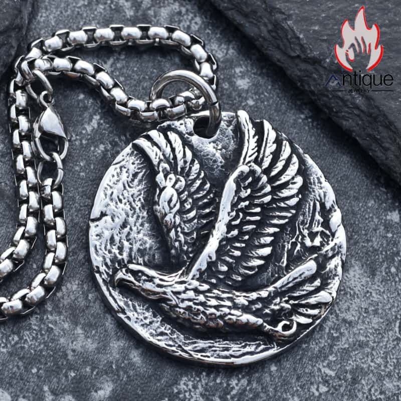 【即決推し】レトロなワシネックレス メンズ必携！欧米風個性派チタンスチールペンダントで男らしさ MAX