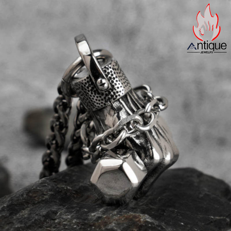 Antique Jewelry 拳ダンベル ネックレス スポーツ フィットネス ペンダント ヒップホップ チタン鋼ペンダント レトロ 学生 アクセサリー - Antique Jewelry Antique Jewelry 拳ダンベル ネックレス スポーツ フィットネス ペンダント ヒップホップ チタン鋼ペンダント レトロ 学生 アクセサリー - Antique Jewelry